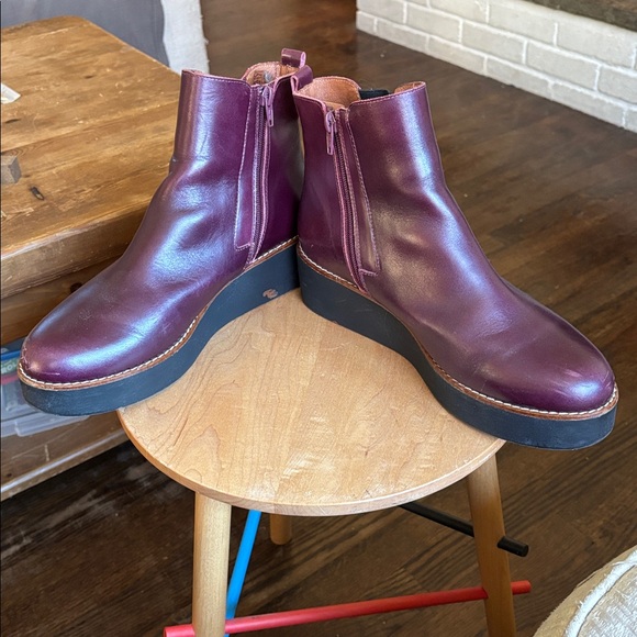 Marroqui Sanchez purple leather platform ankle boots size 40 9 - Picture 4 of 8